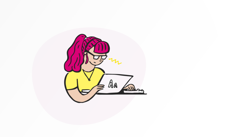 Blog header image showing a person using a laptop