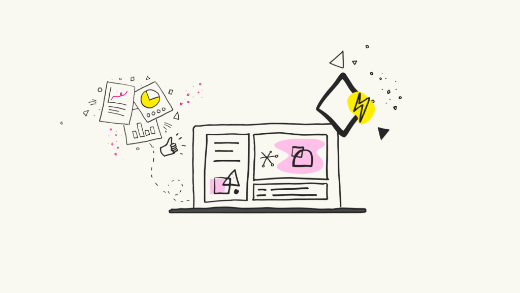An image of an laptop with illustrative elements to show an audit and analysis